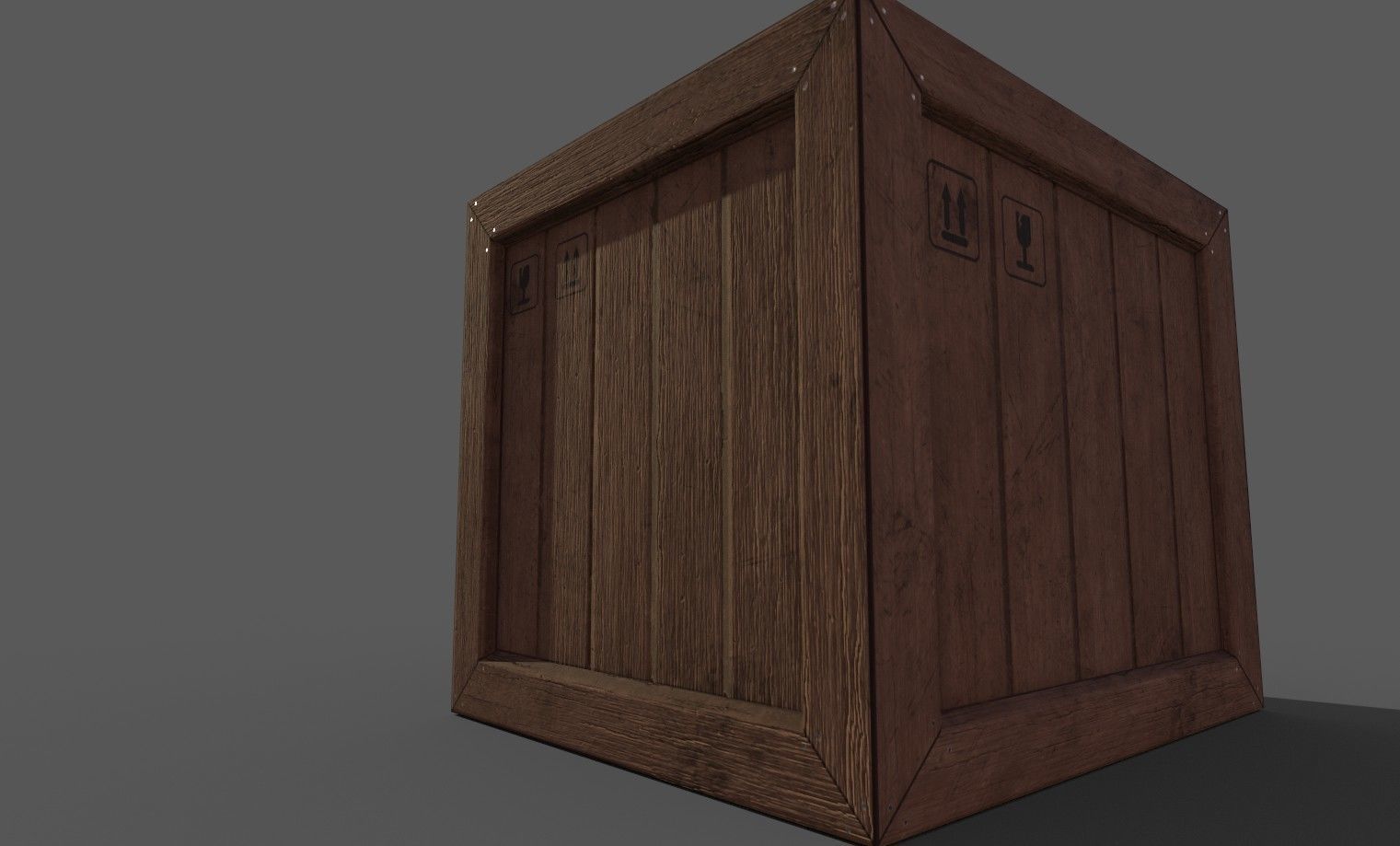 Wooden Cargo Crates Low-poly 3D model_9