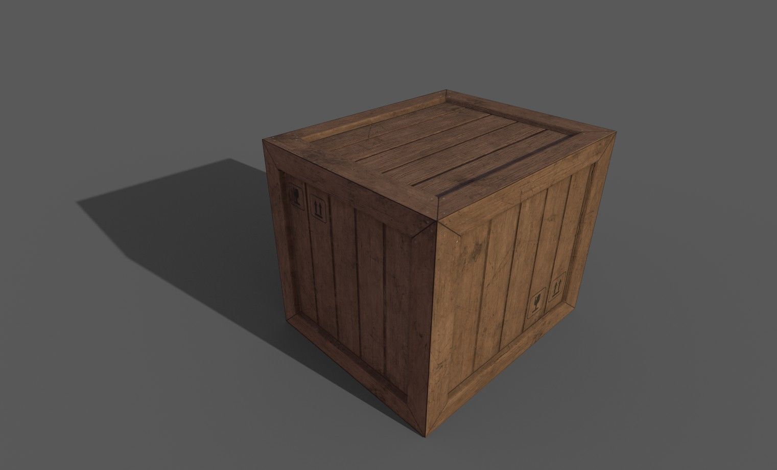 Wooden Cargo Crates Low-poly 3D model_10