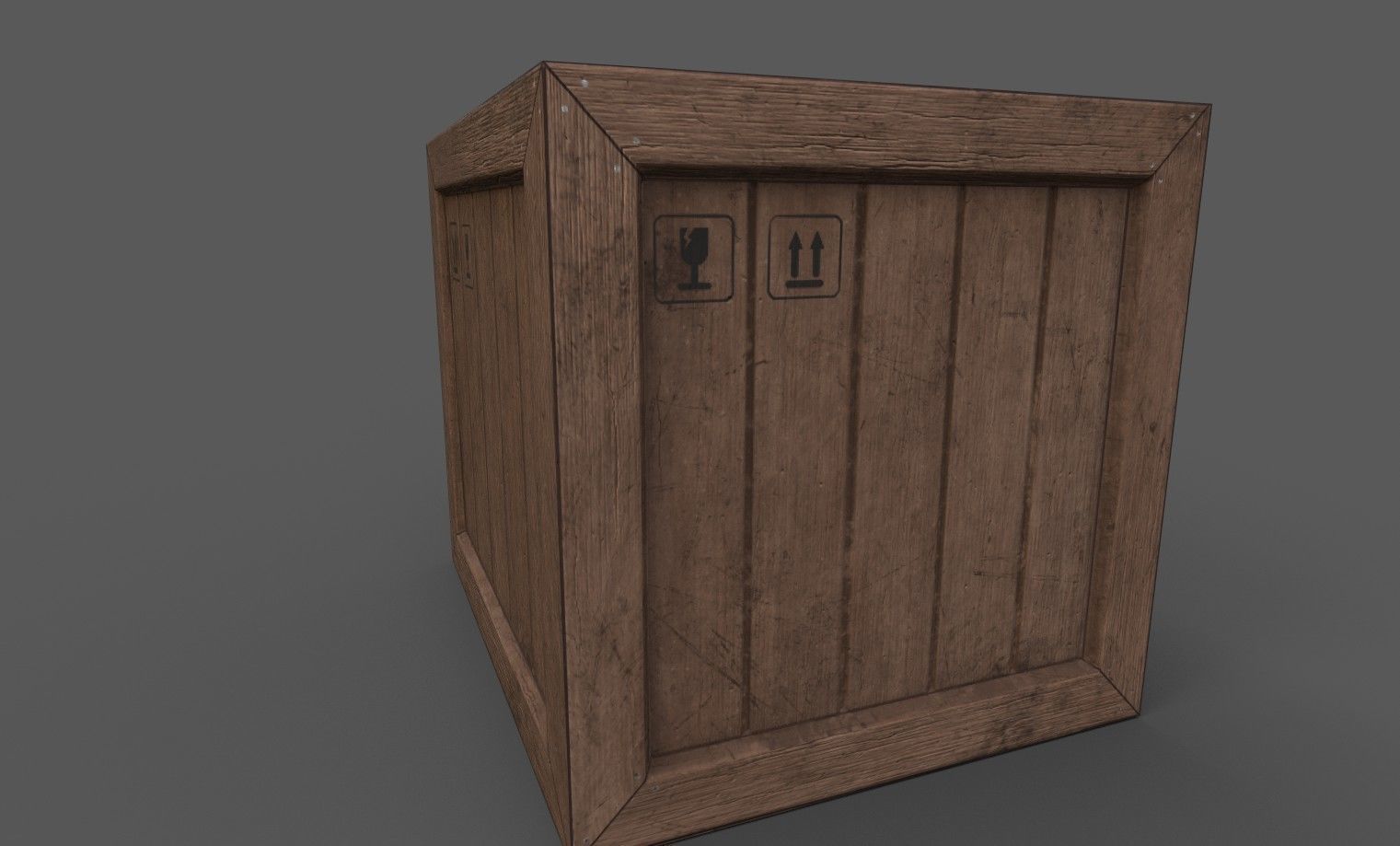 Wooden Cargo Crates Low-poly 3D model_7