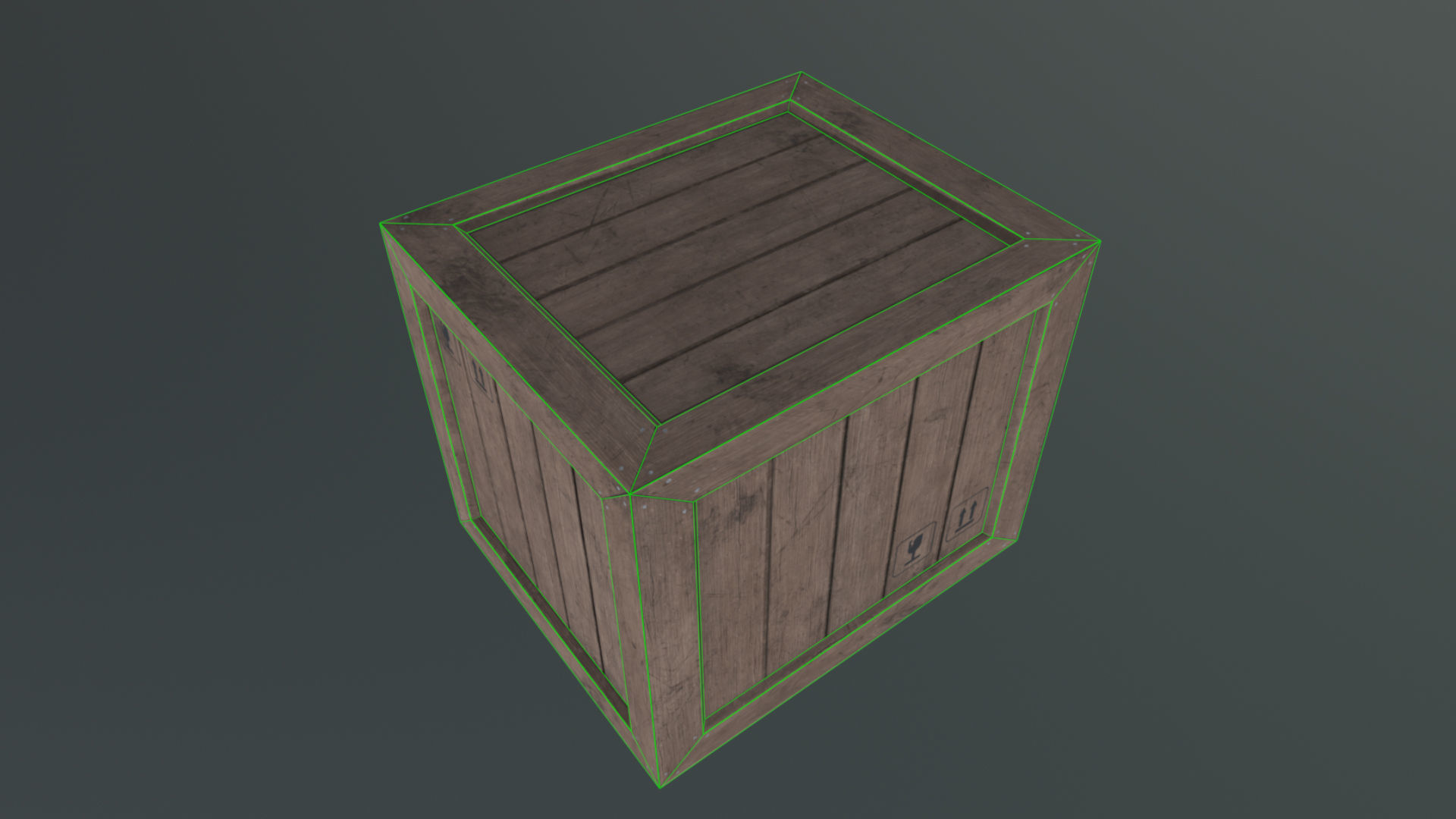 Wooden Cargo Crates Low-poly 3D model_16