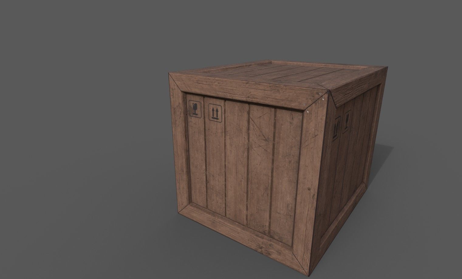Wooden Cargo Crates Low-poly 3D model_11