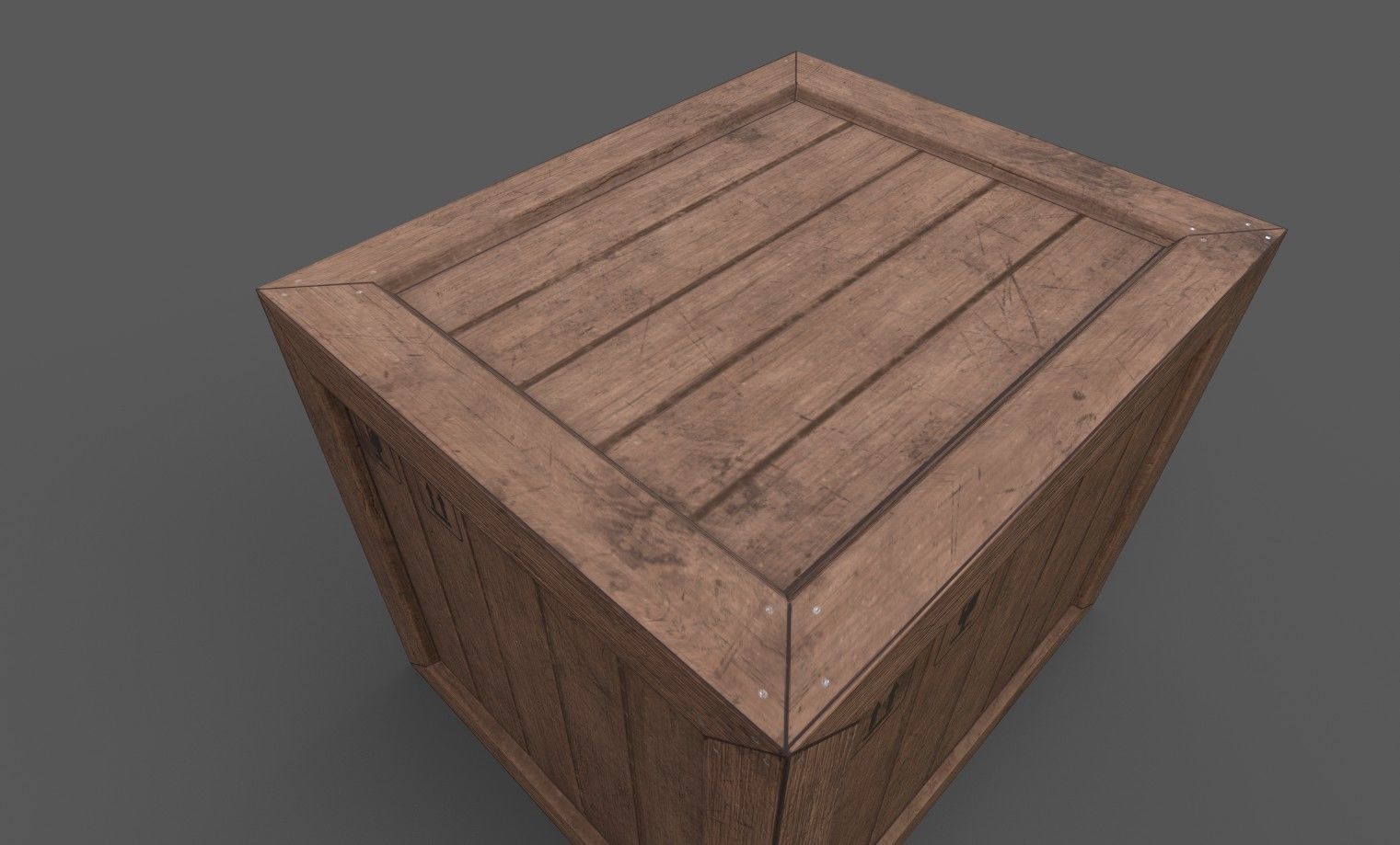 Wooden Cargo Crates Low-poly 3D model_6