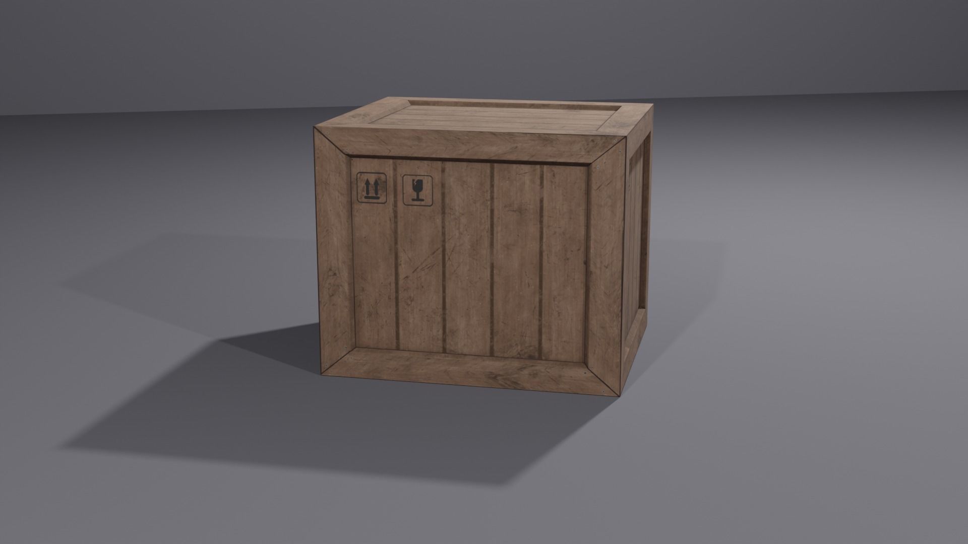 Wooden Cargo Crates Low-poly 3D model_4
