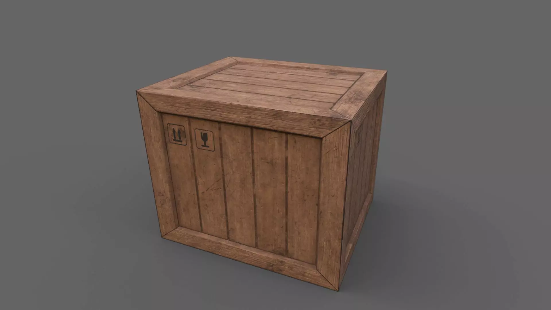 Wooden Cargo Crates Low-poly 3D model_0