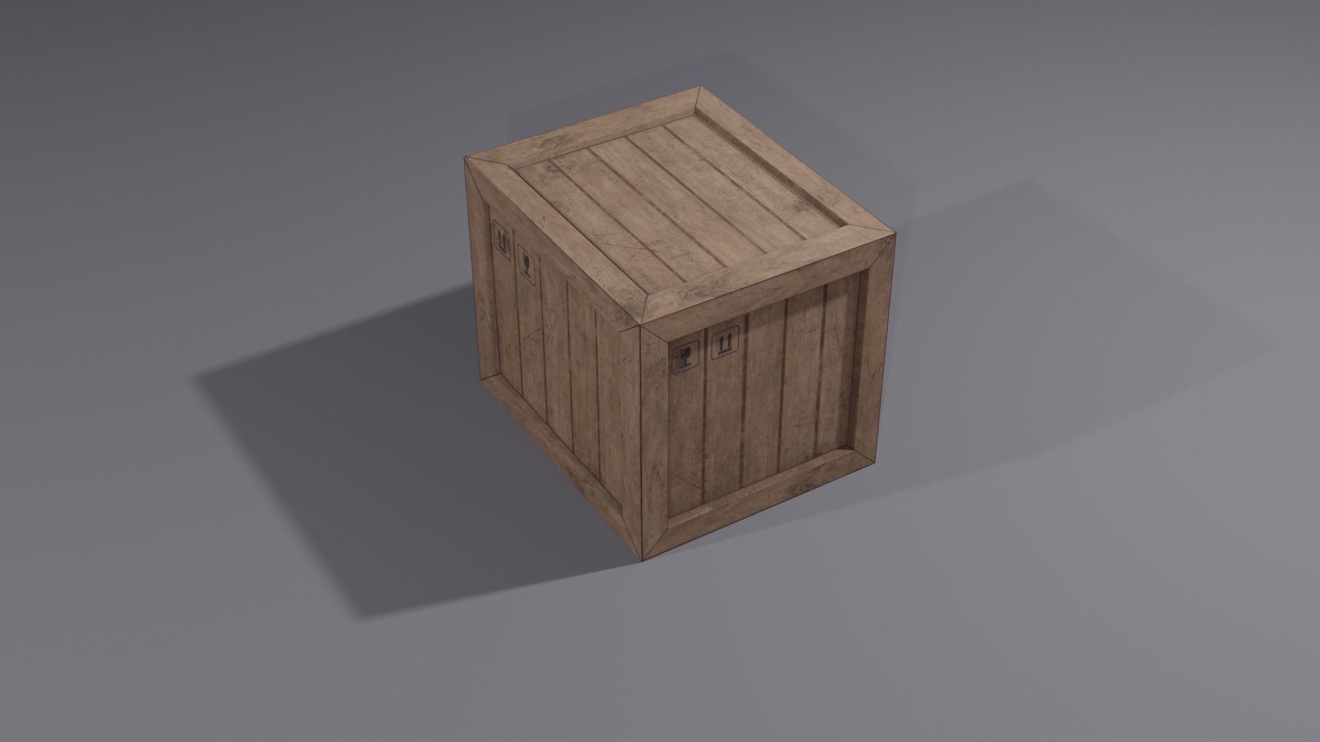 Wooden Cargo Crates Low-poly 3D model_5