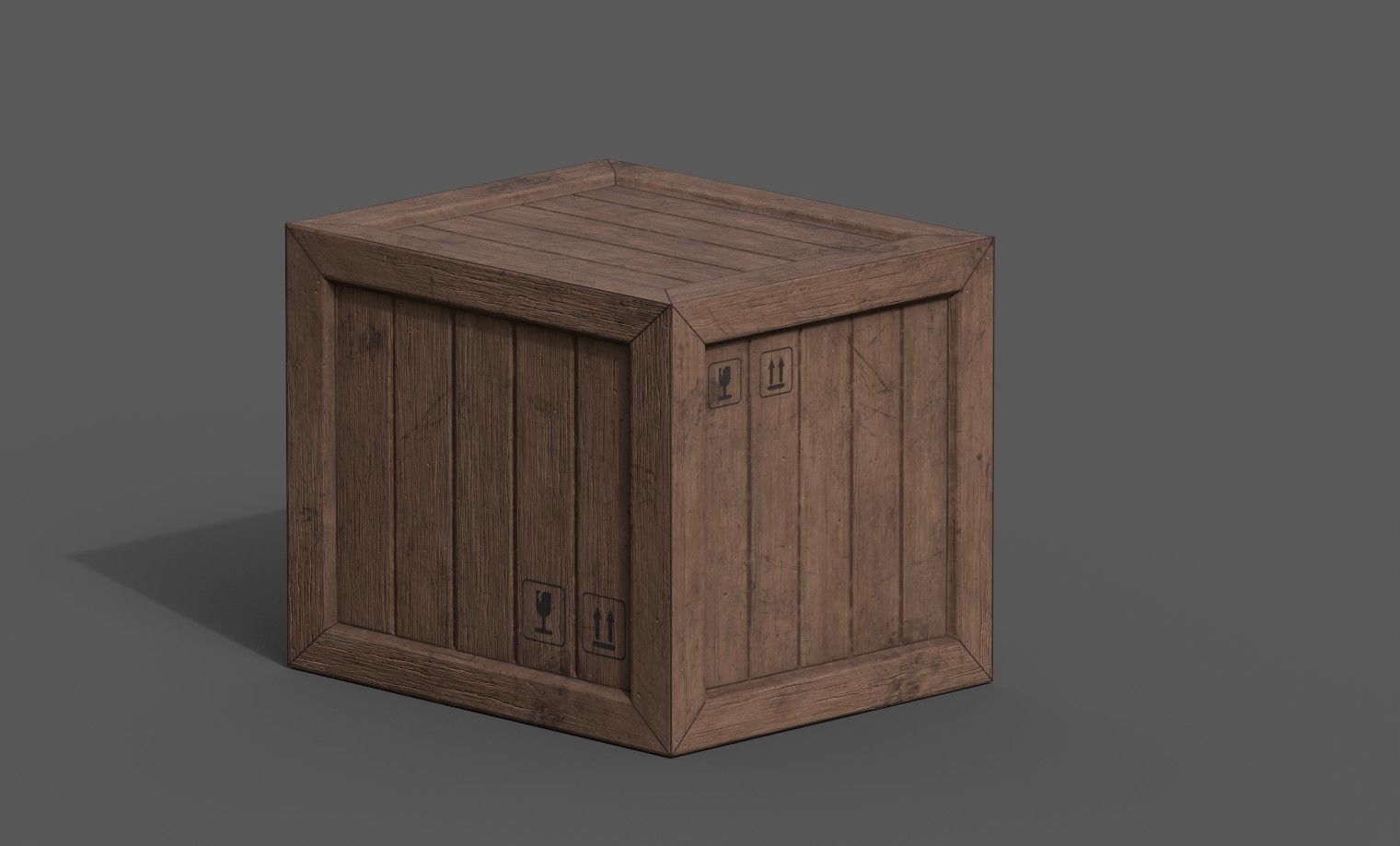 Wooden Cargo Crates Low-poly 3D model_1