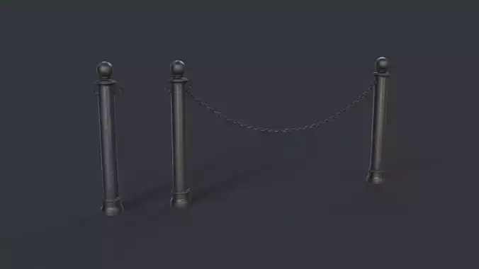 Street Bollard 03 PBR Game Ready Low-poly 3D model