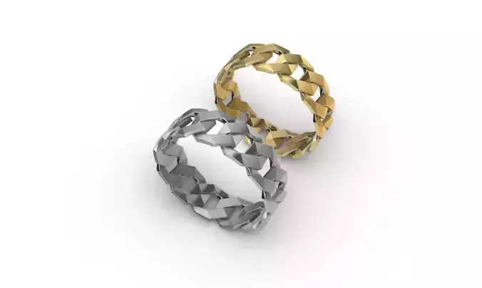 Cuban Link Chain Ring Anel 7mm wide 