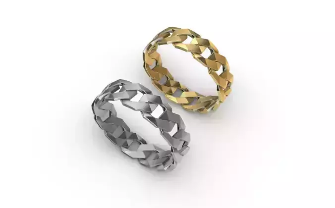 Cuban Link Chain Ring Anel 6mm wide