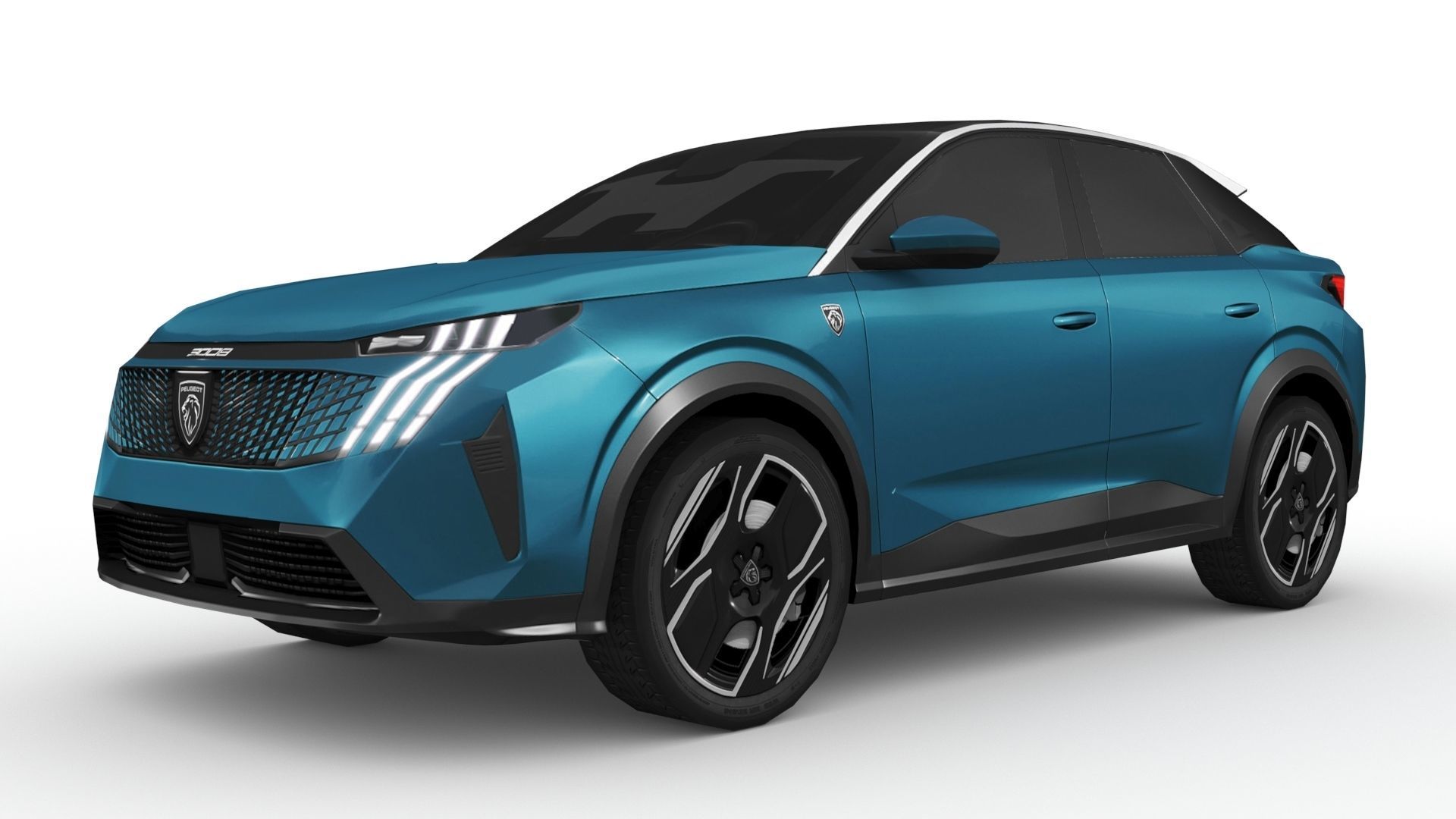 Peugeot e-3008 2024 Low-poly 3D model_2