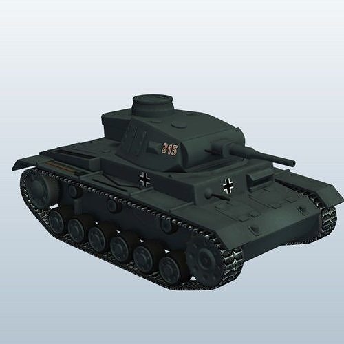 WWII Tank Germany Panzer III 3D print model