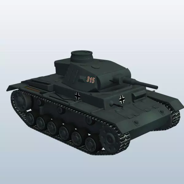 WWII Tank Germany Panzer III 3D print model_0