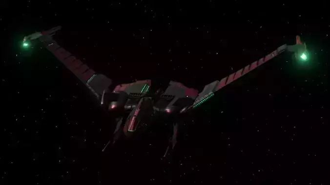 Romulan Winged Defender Cruise Crimson Raptor Star Trek Ship