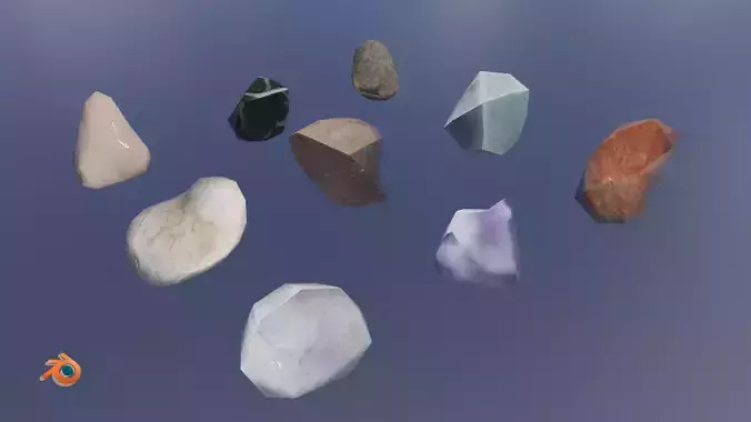 Collection of decorative stones Unity Asset Free low-poly 3D model