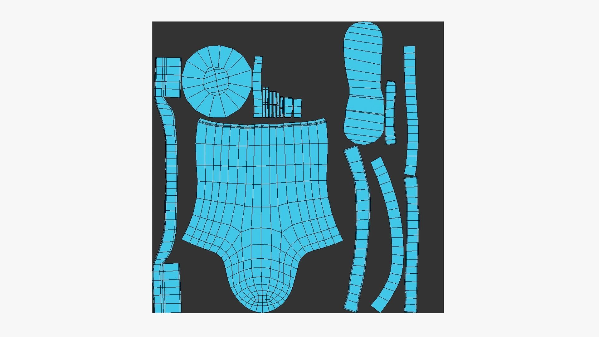 Female Witch Outfit A02 - Character Clothing Design Low-poly 3D model_21