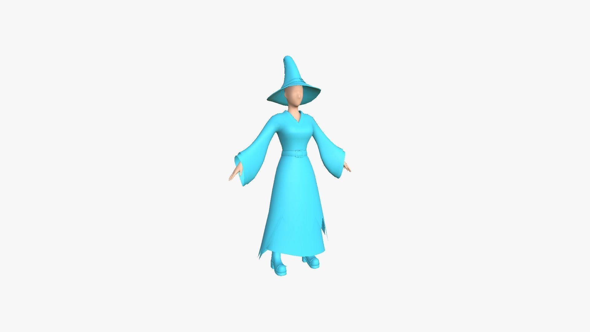 Female Witch Outfit A02 - Character Clothing Design Low-poly 3D model_16