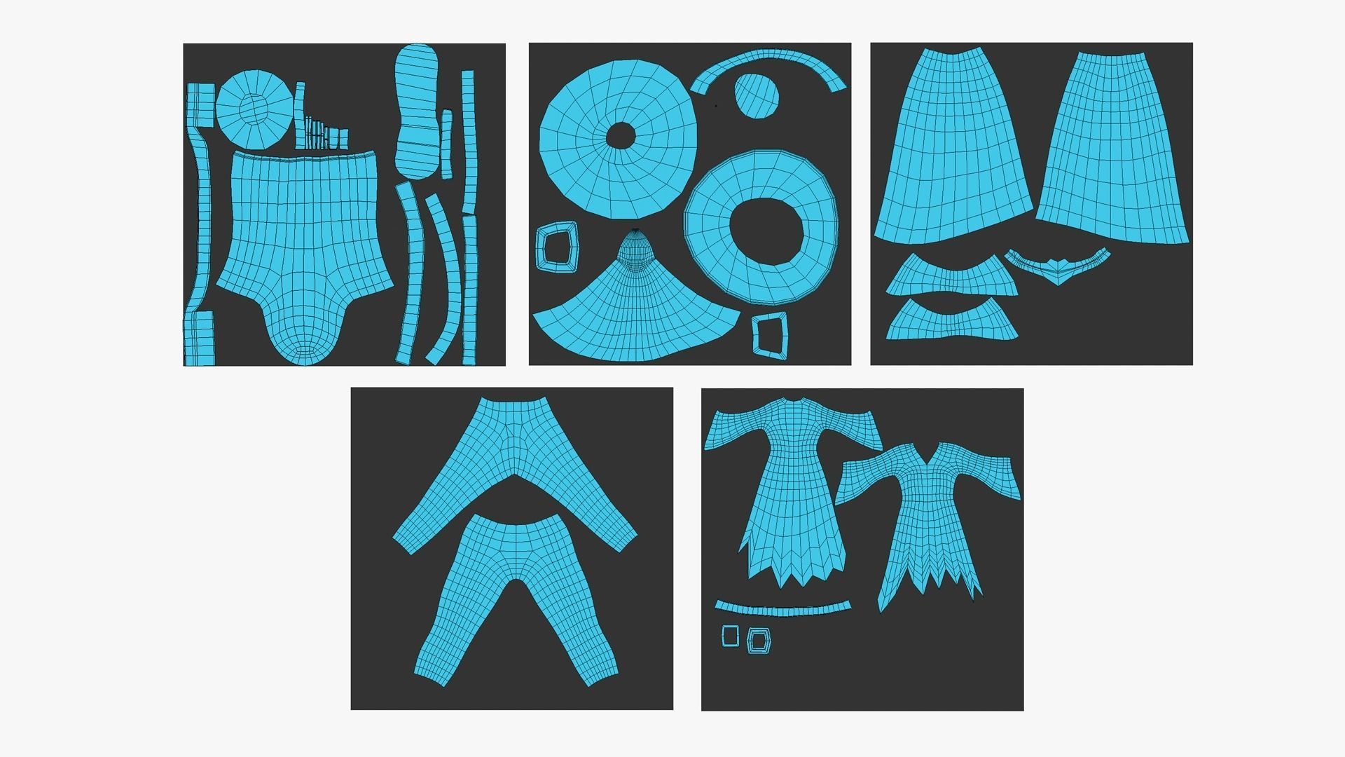 Female Witch Outfit A02 - Character Clothing Design Low-poly 3D model_22