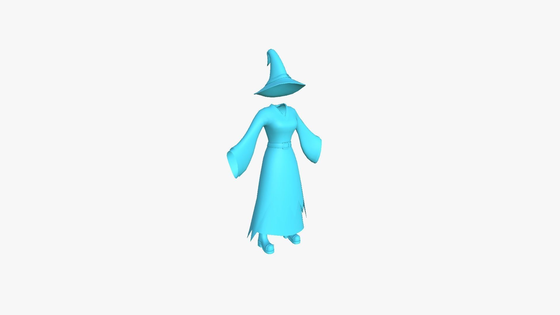 Female Witch Outfit A02 - Character Clothing Design Low-poly 3D model_14