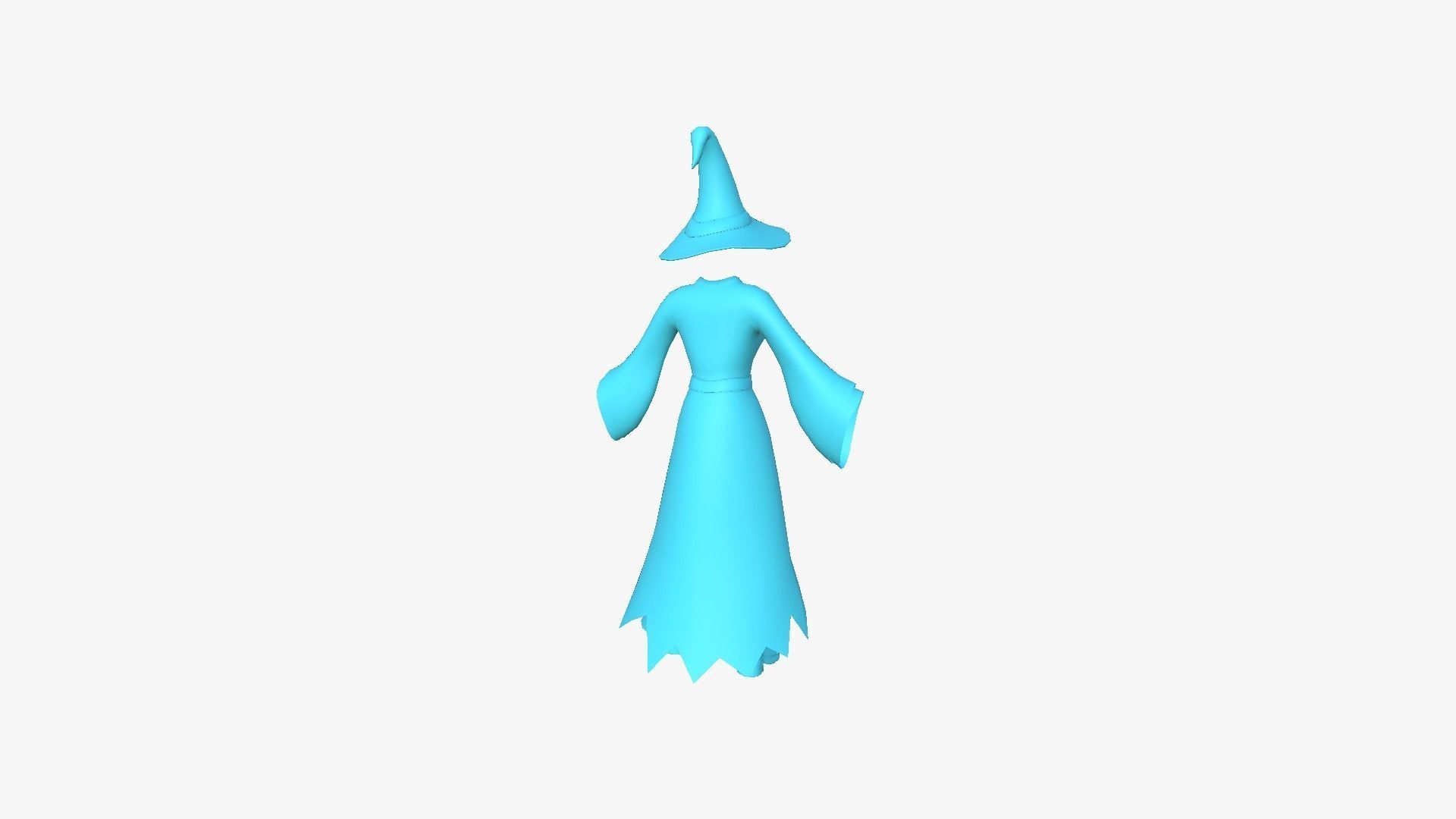 Female Witch Outfit A02 - Character Clothing Design Low-poly 3D model_15