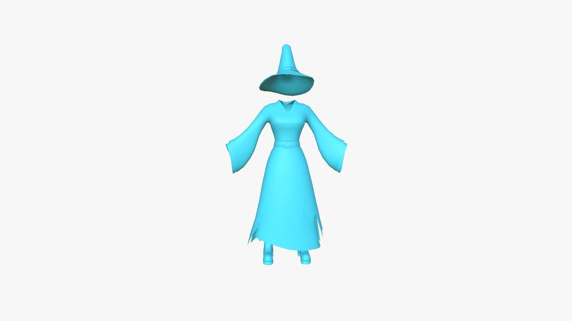 Female Witch Outfit A02 - Character Clothing Design Low-poly 3D model_13