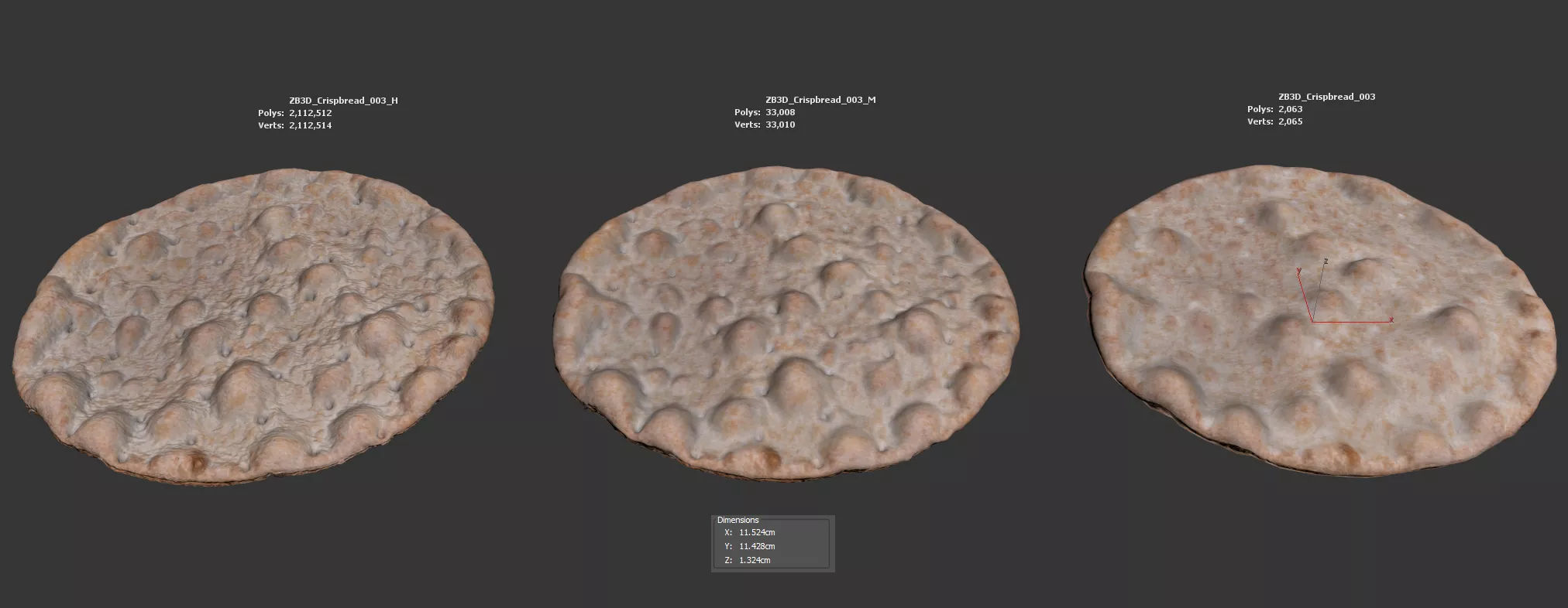 Crispbread 3D model_5