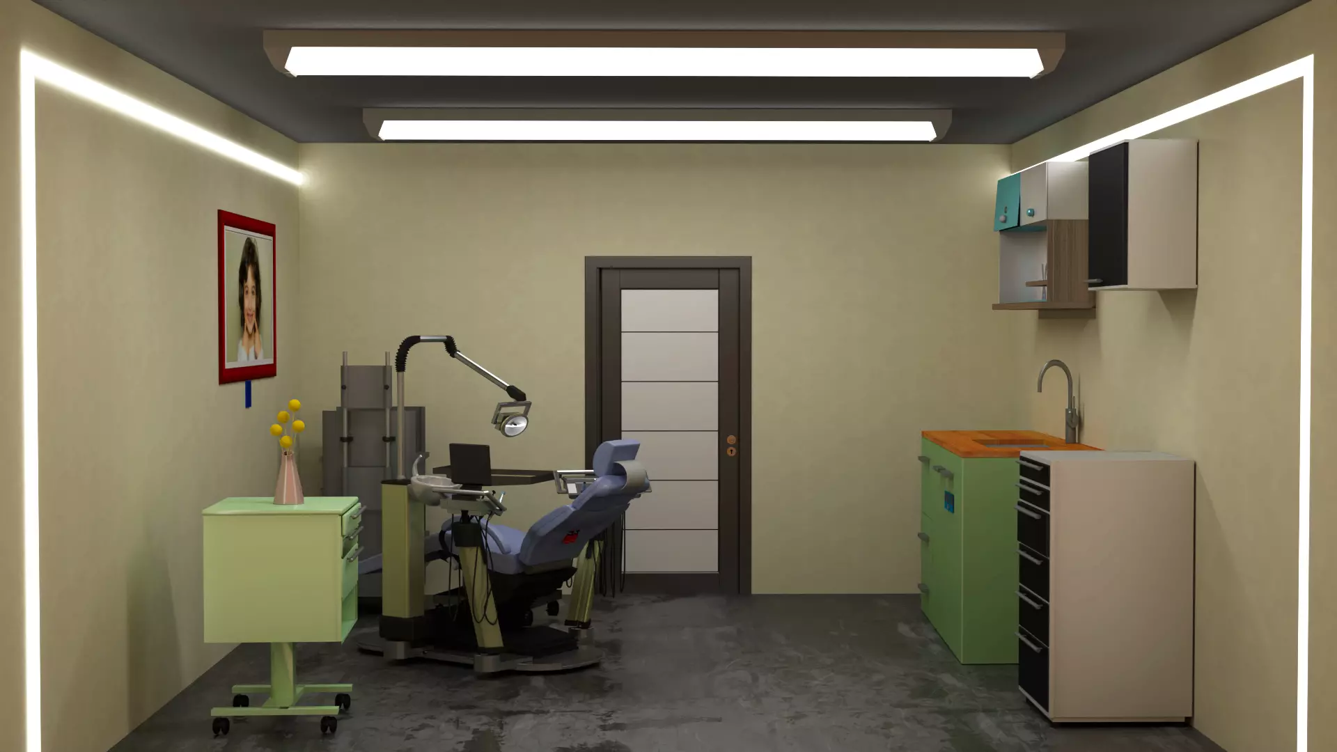 Dentist clinic 3D model_0