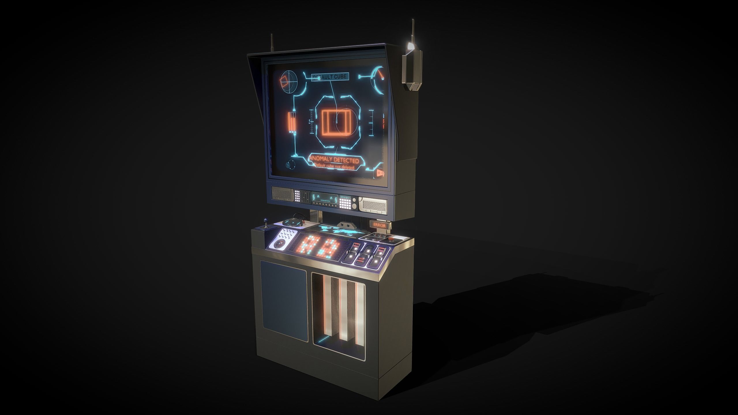 Retro-Futuristic Monitor Computer - Animated 3D model_8