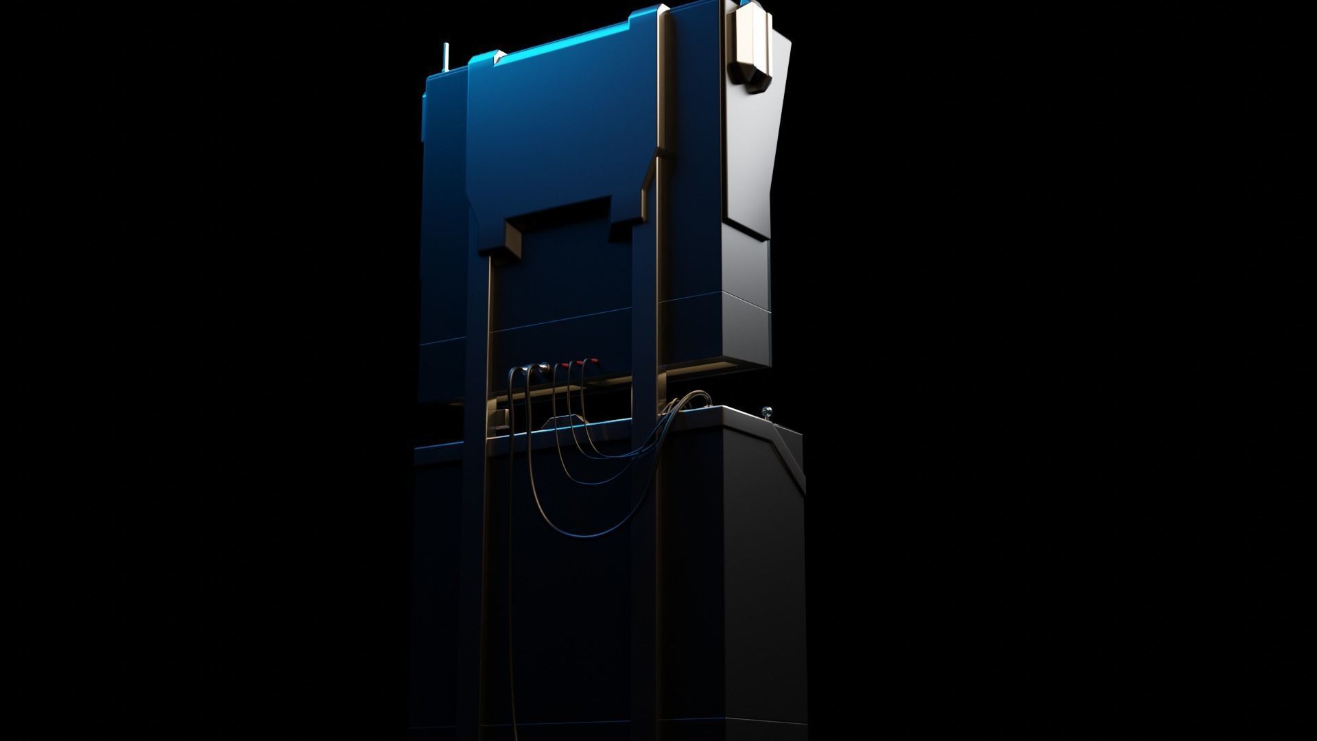 Retro-Futuristic Monitor Computer - Animated 3D model_3