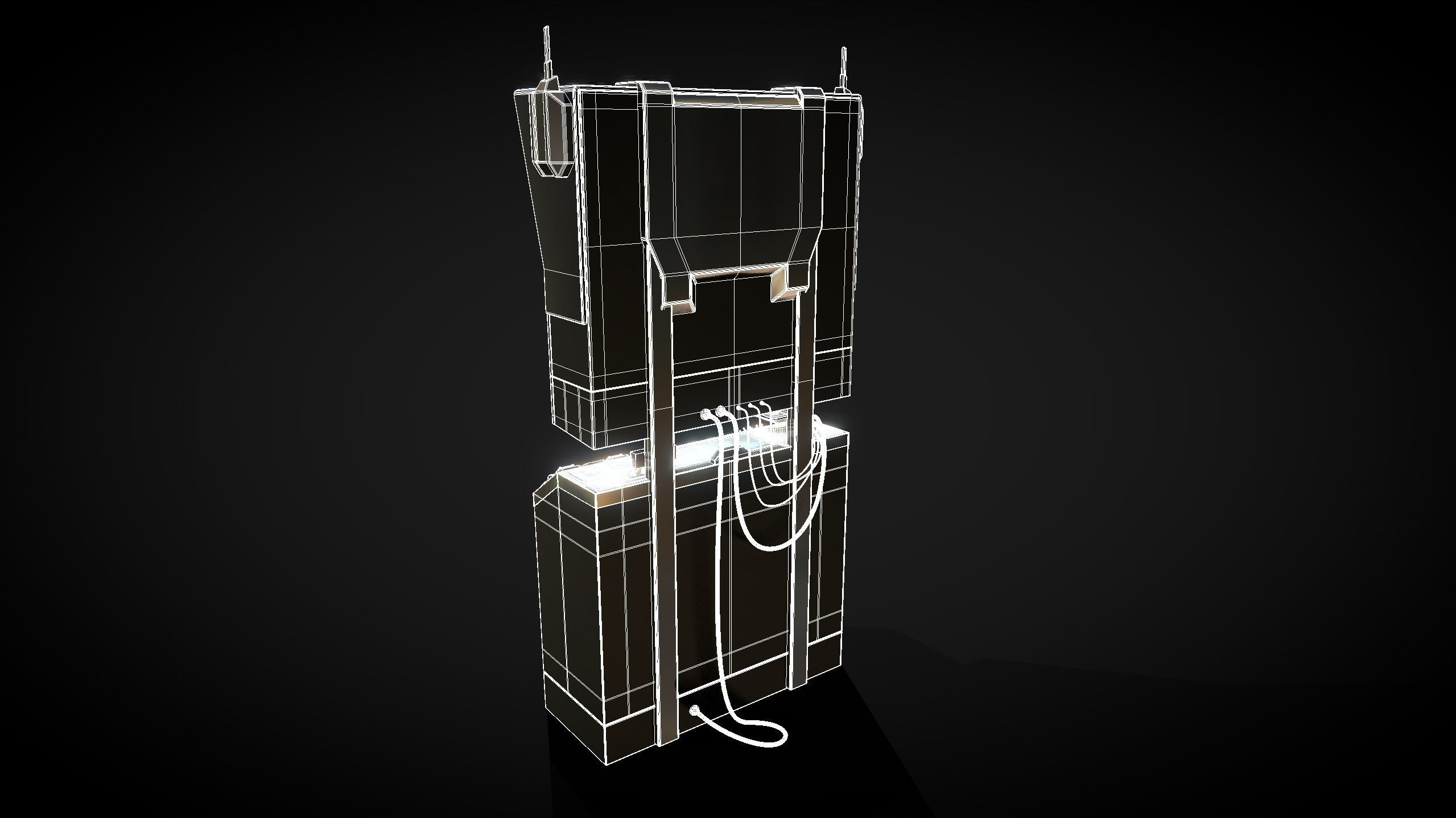 Retro-Futuristic Monitor Computer - Animated 3D model_10