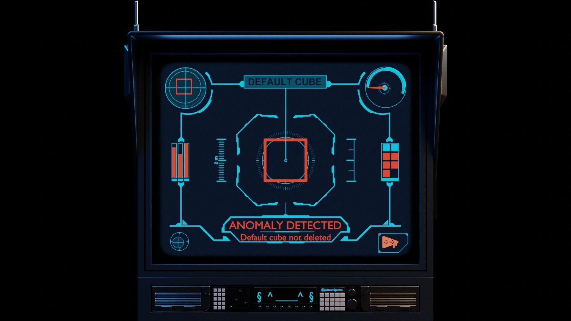 Retro-Futuristic Monitor Computer - Animated 3D model_5