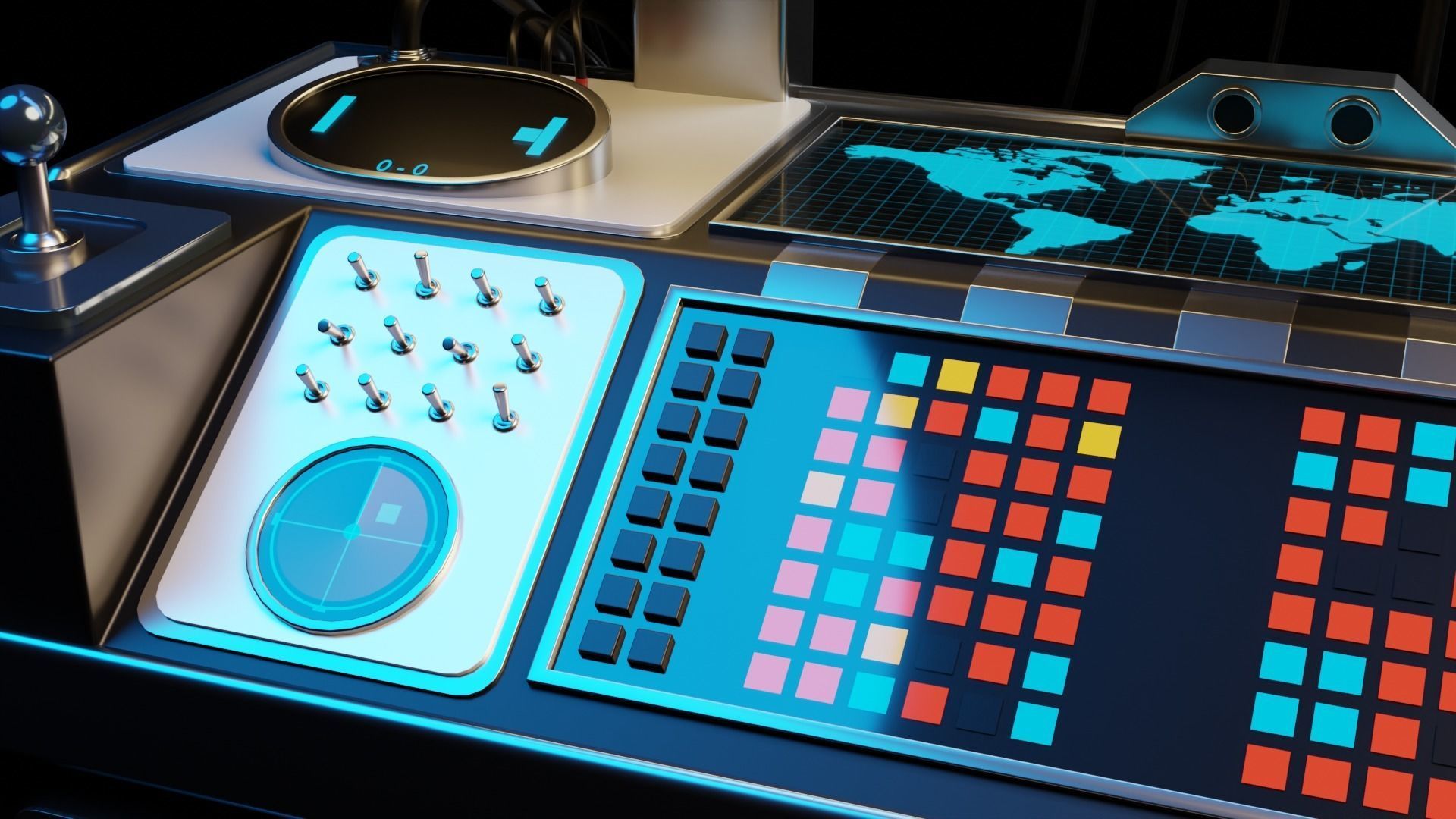 Retro-Futuristic Monitor Computer - Animated 3D model_6