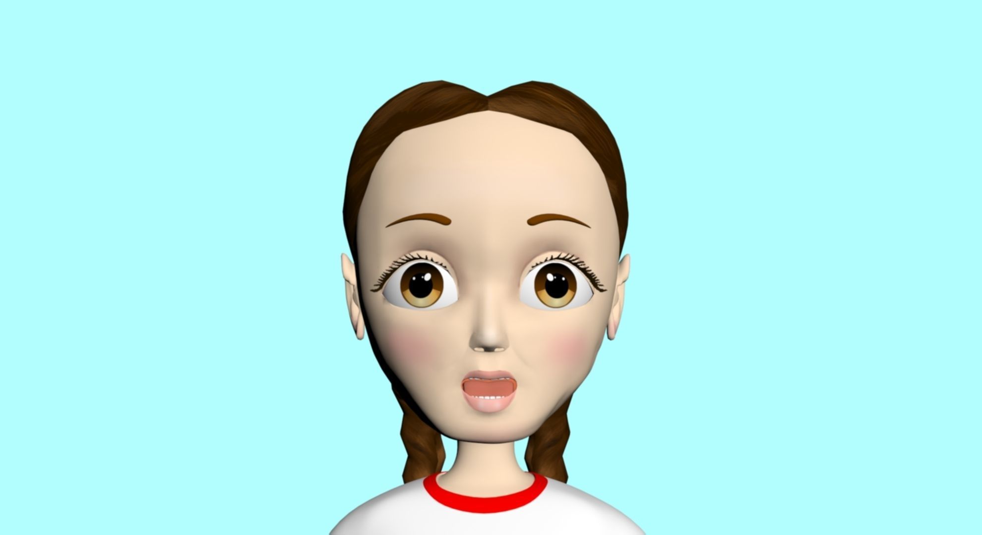 cartoon character girl  3D model_9