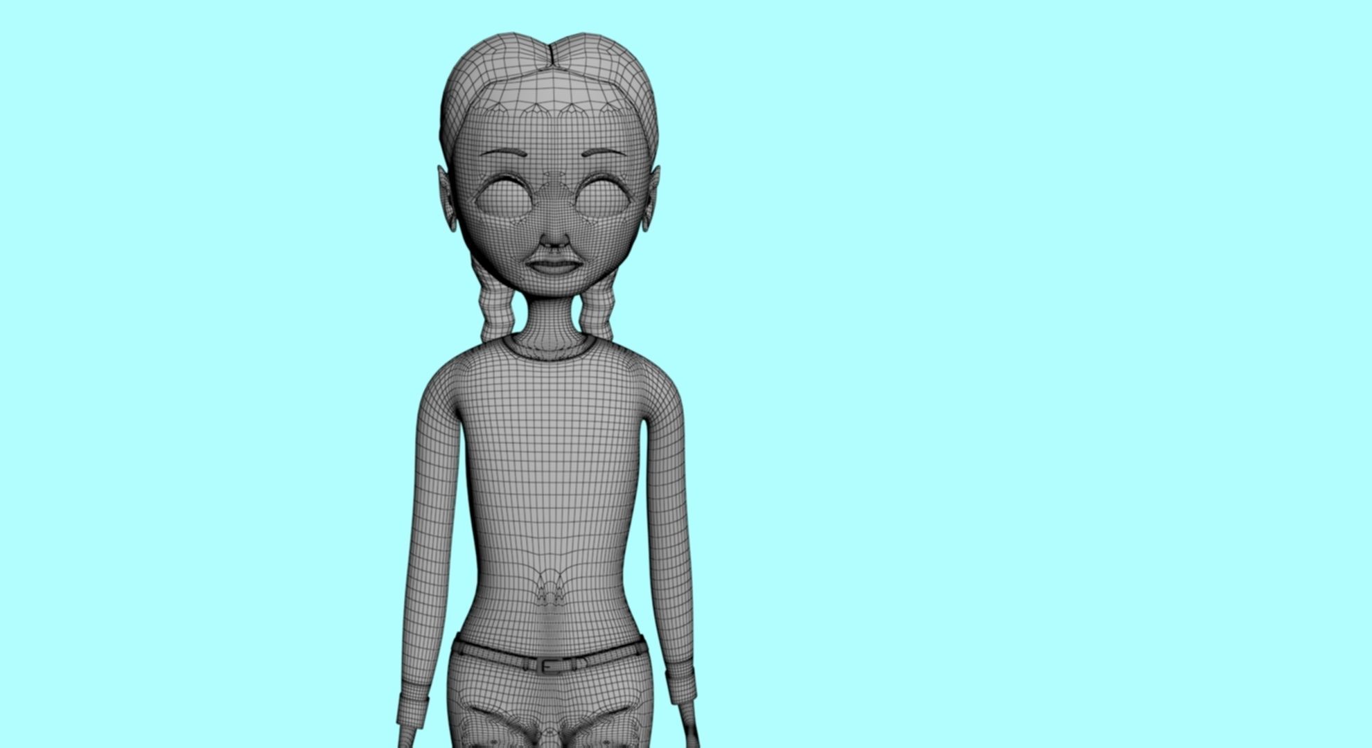 cartoon character girl  3D model_18