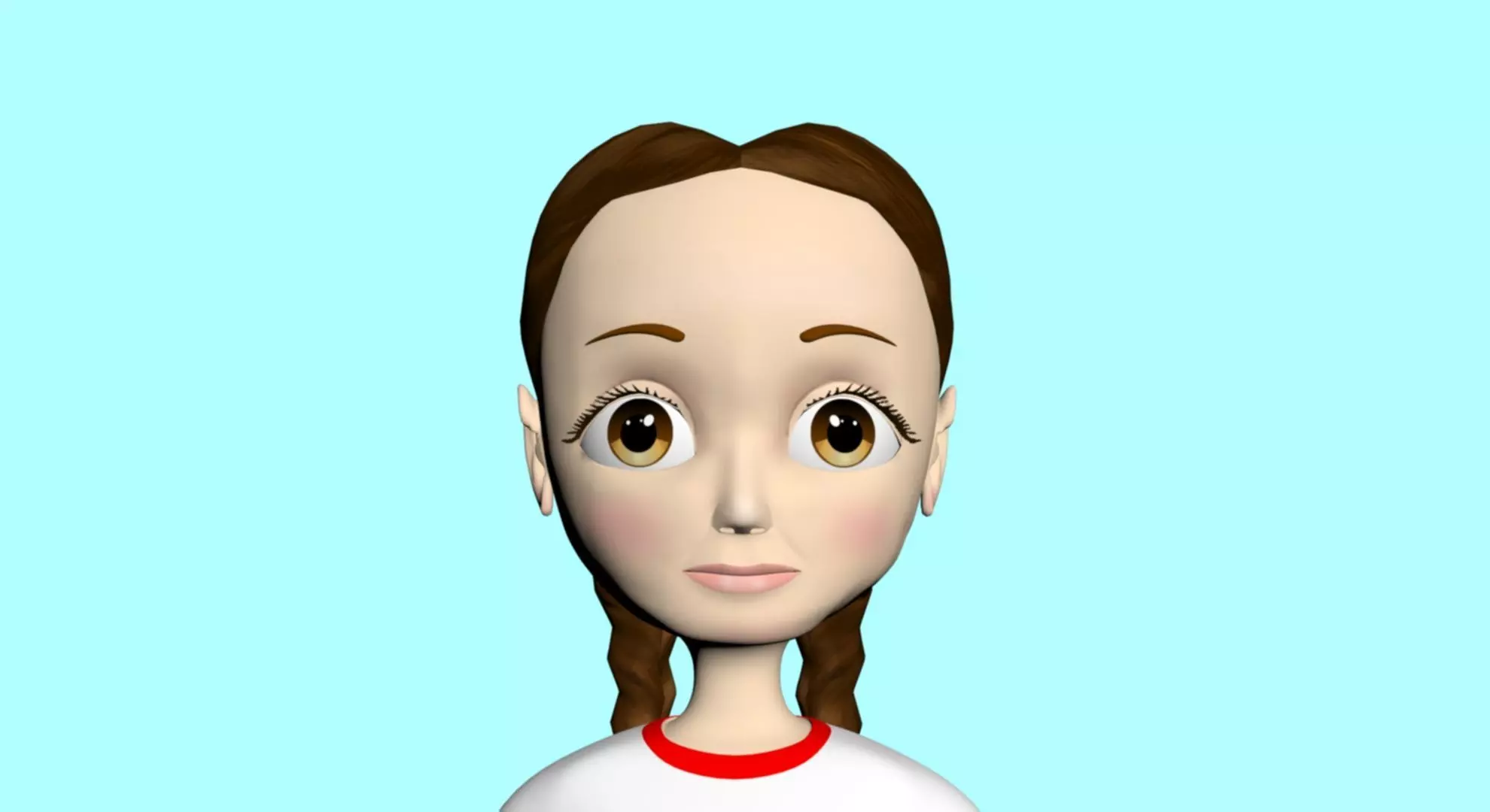 cartoon character girl  3D model_0