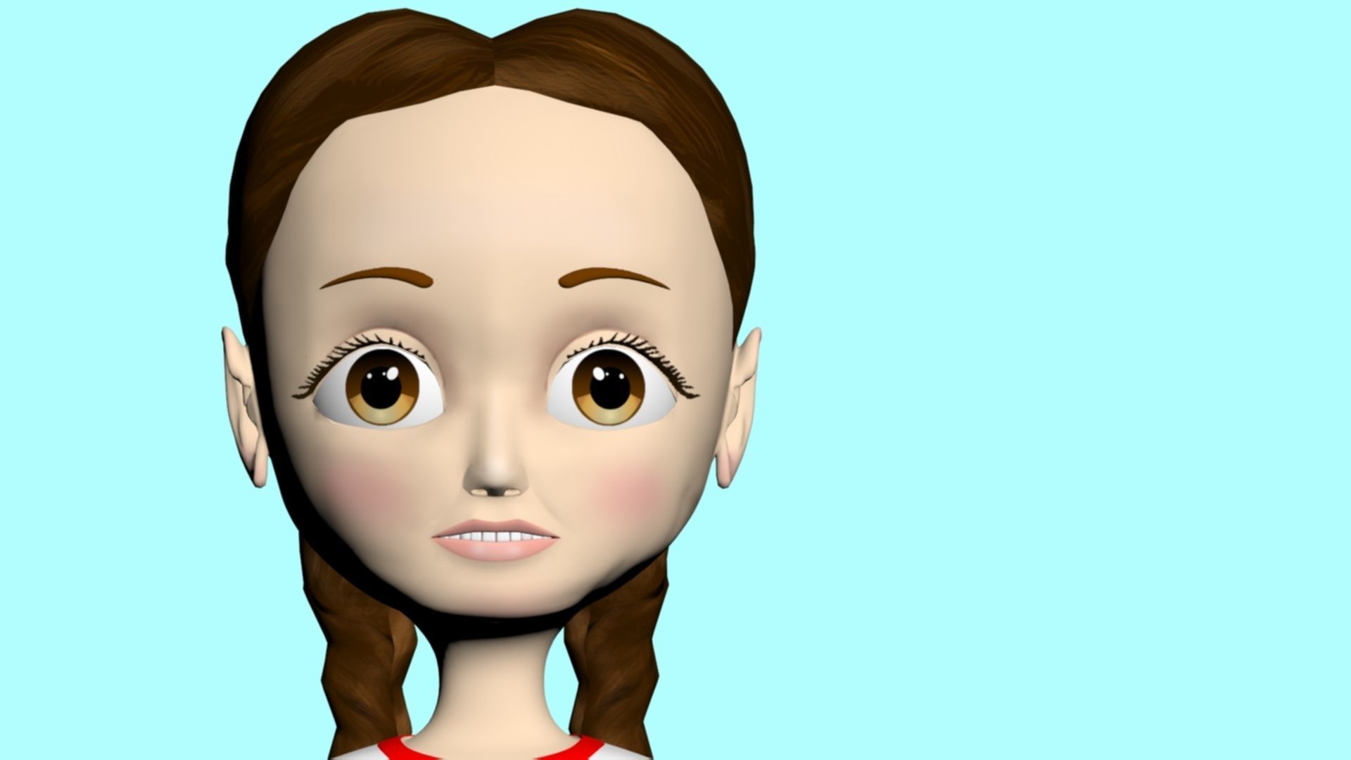 cartoon character girl  3D model_3
