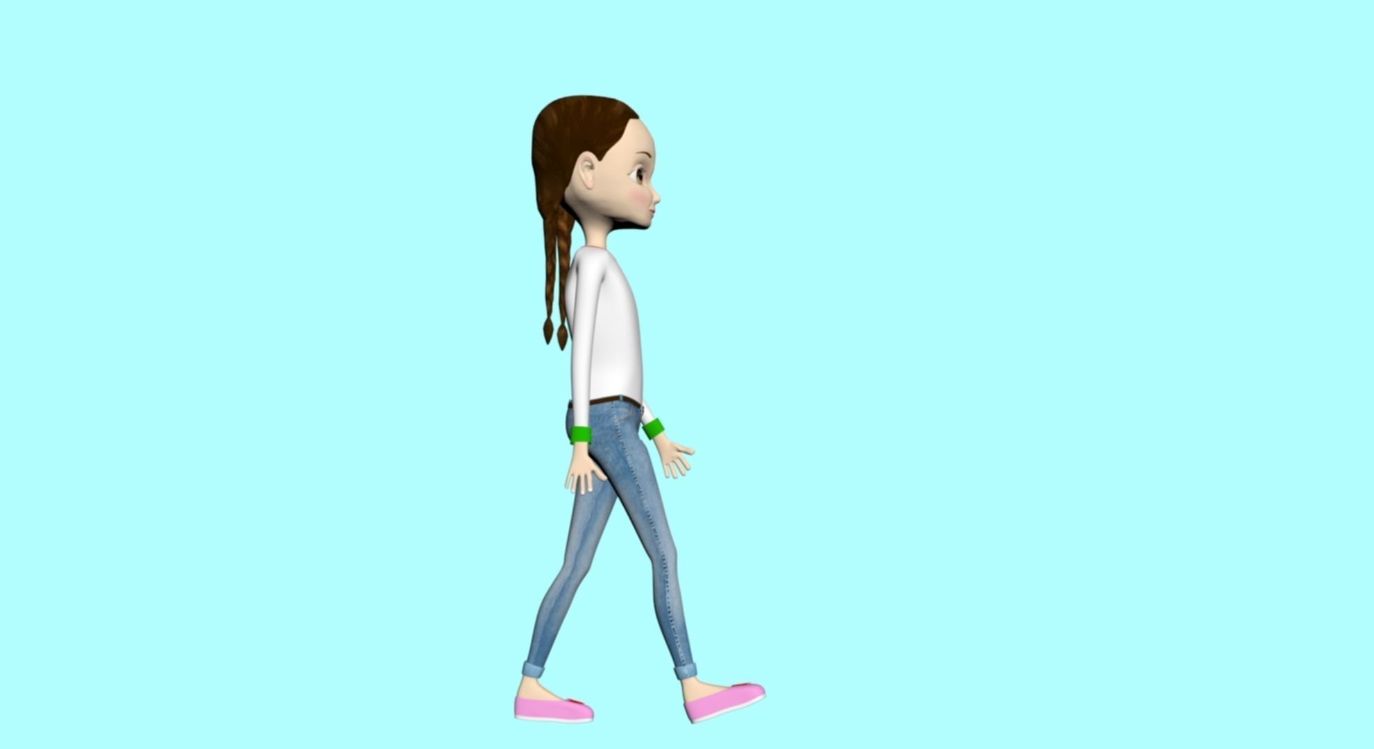 cartoon character girl  3D model_7