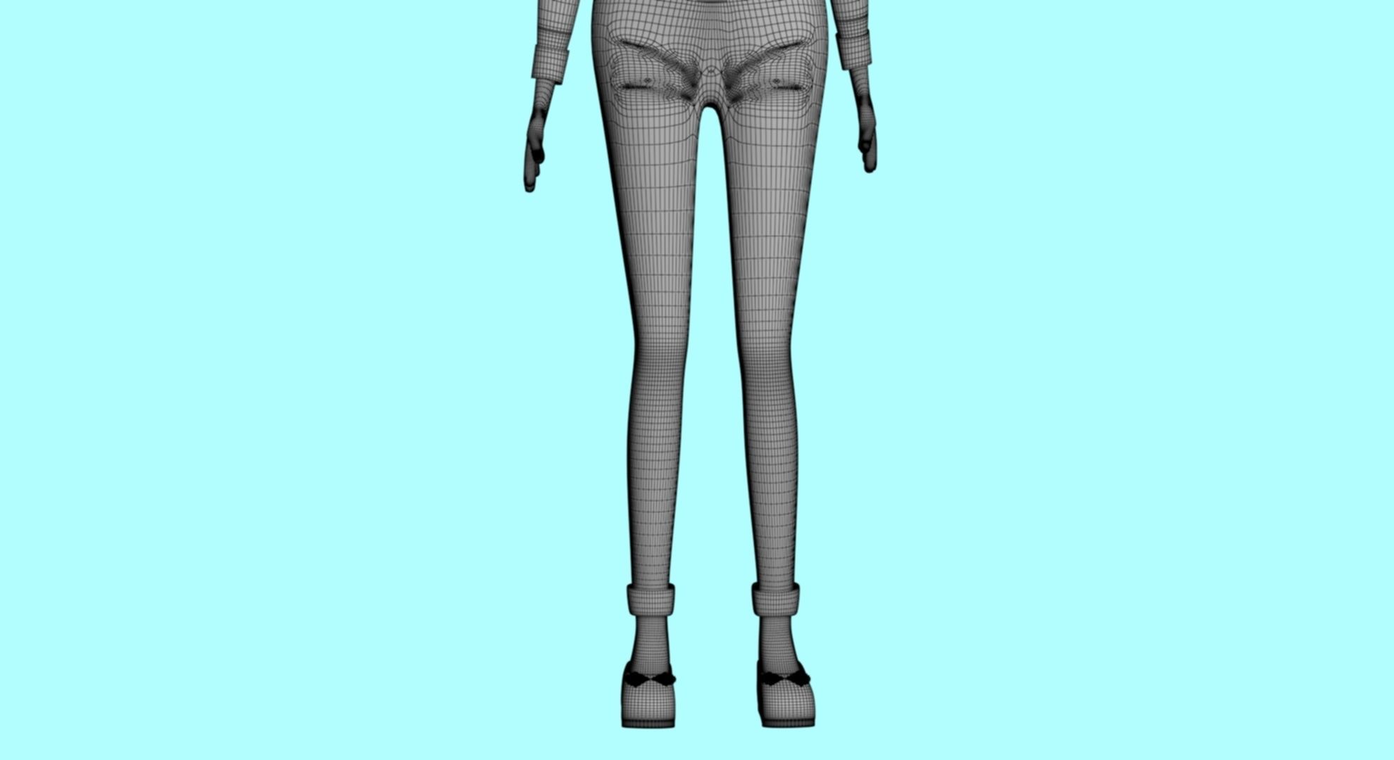 cartoon character girl  3D model_16