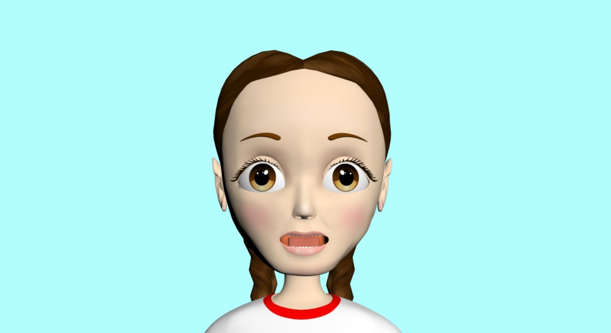cartoon character girl  3D model_8