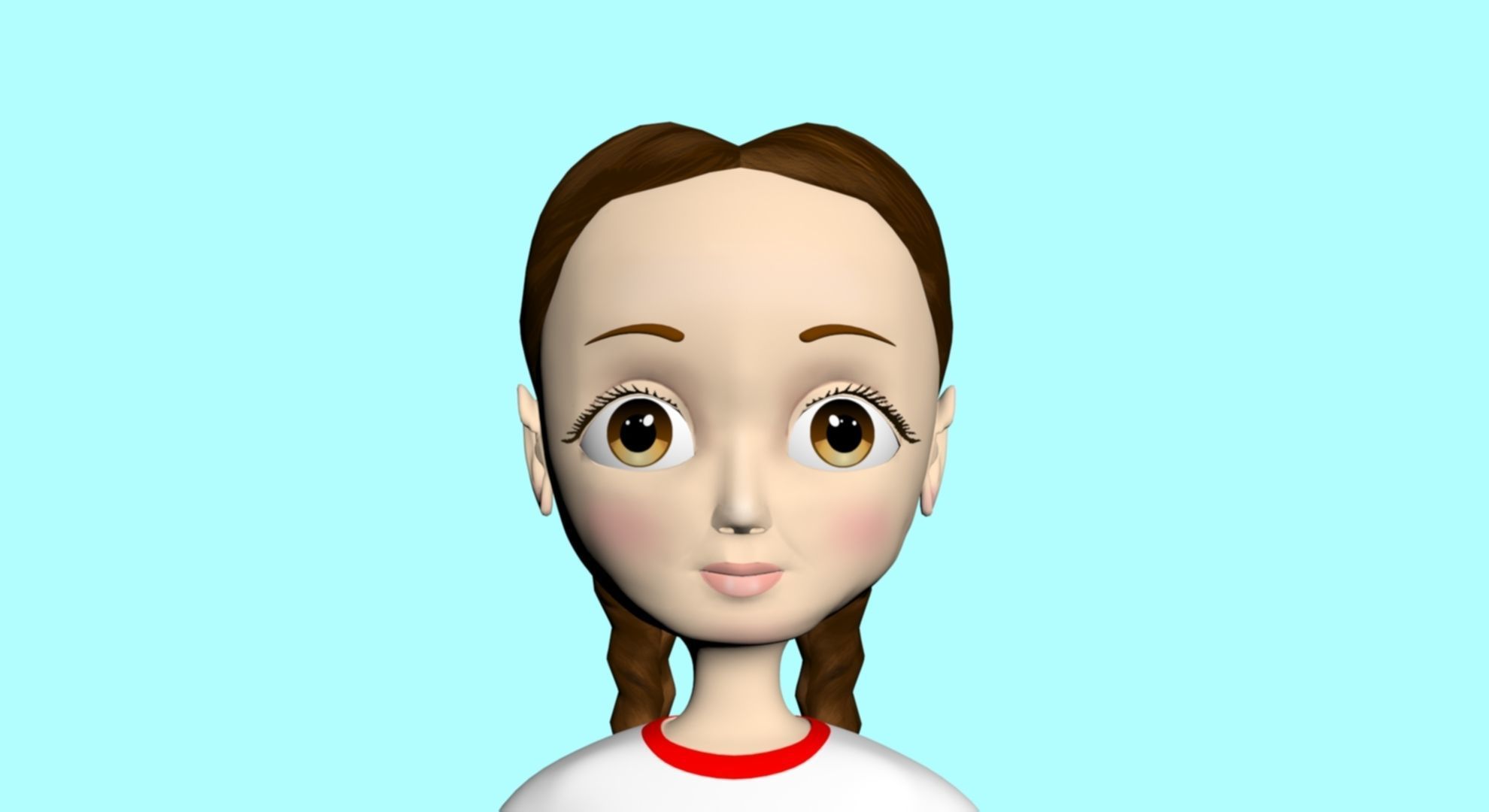 cartoon character girl  3D model_10