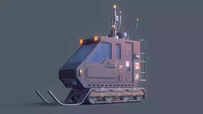 SnowCat Futuristic Vehicle - Animated