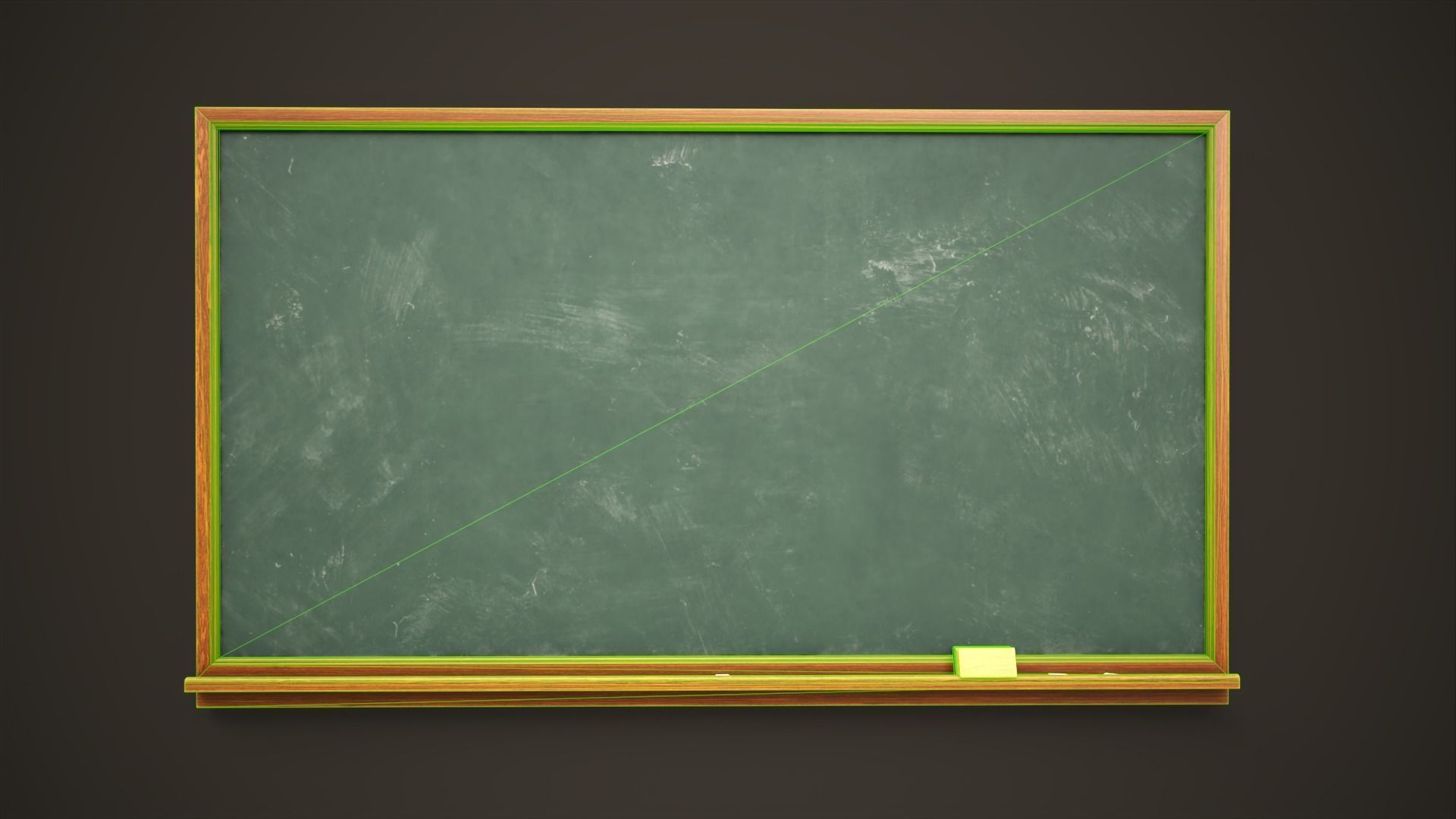 Classic Chalkboard Low-poly 3D model_7