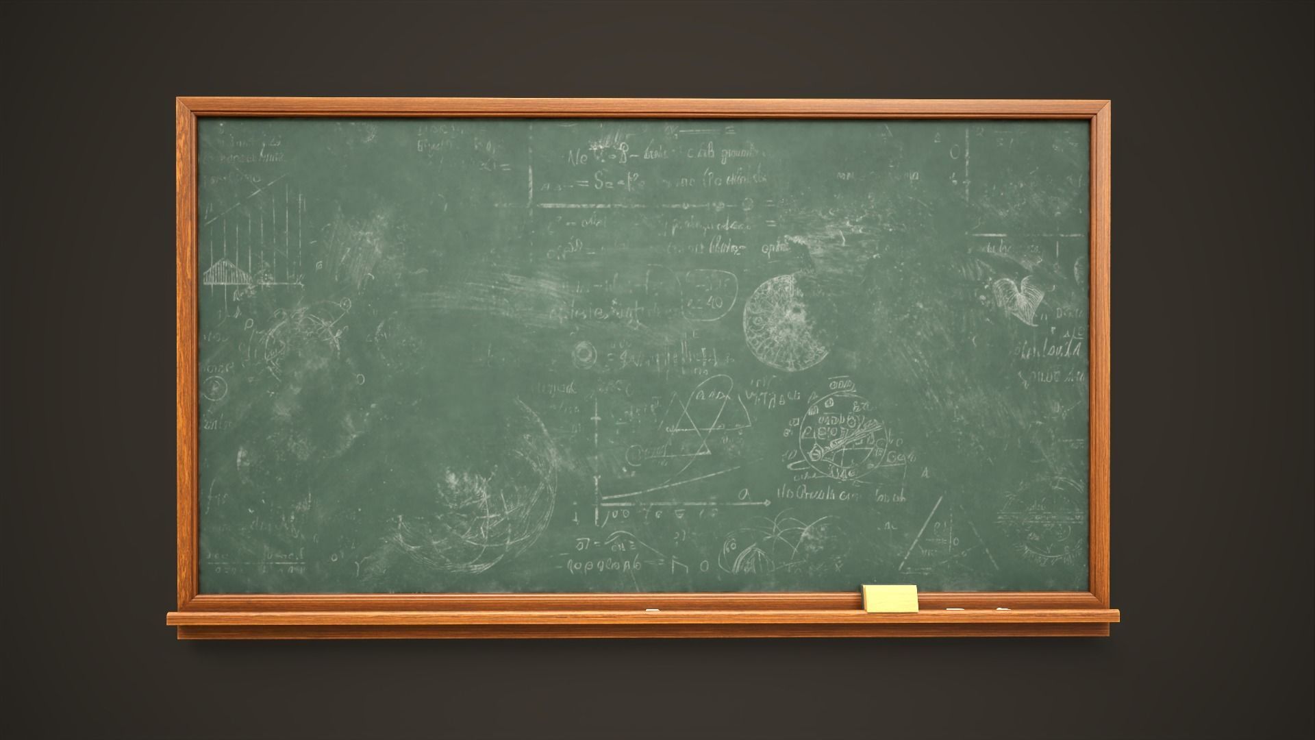 Classic Chalkboard Low-poly 3D model_2