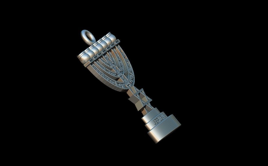 Menorah Pendant 3D print model_5
