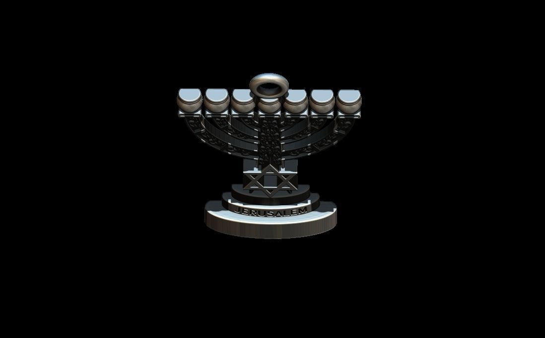 Menorah Pendant 3D print model_6