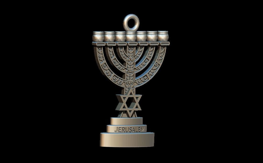 Menorah Pendant 3D print model_2