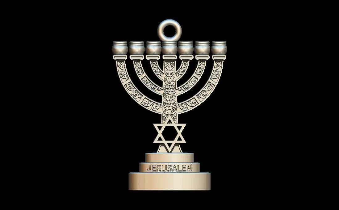 Menorah Pendant 3D print model_0