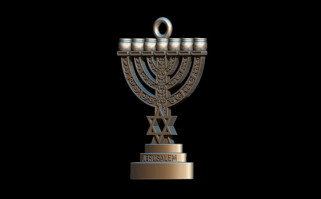 Menorah Pendant 3D print model_1