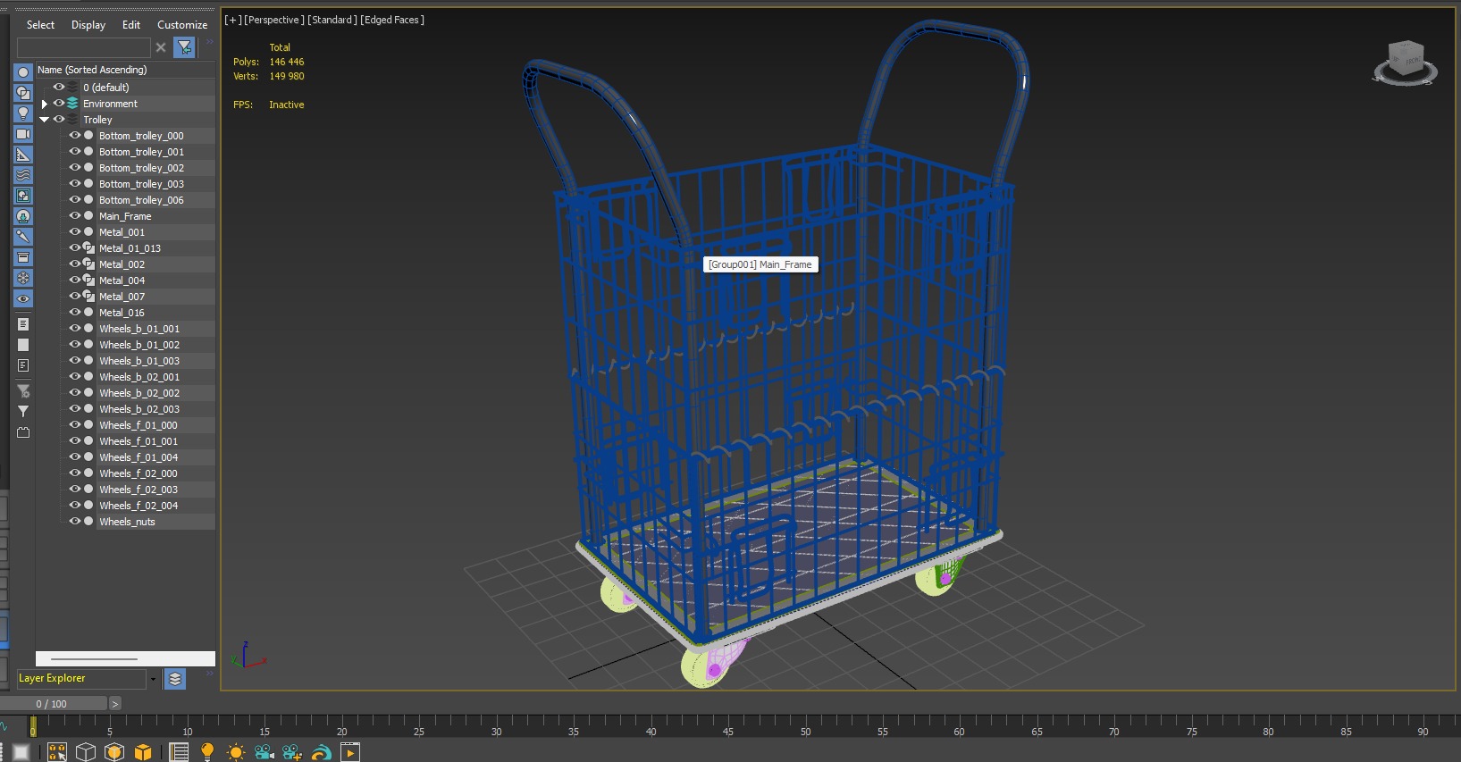 Mesh trolley 3D model_3