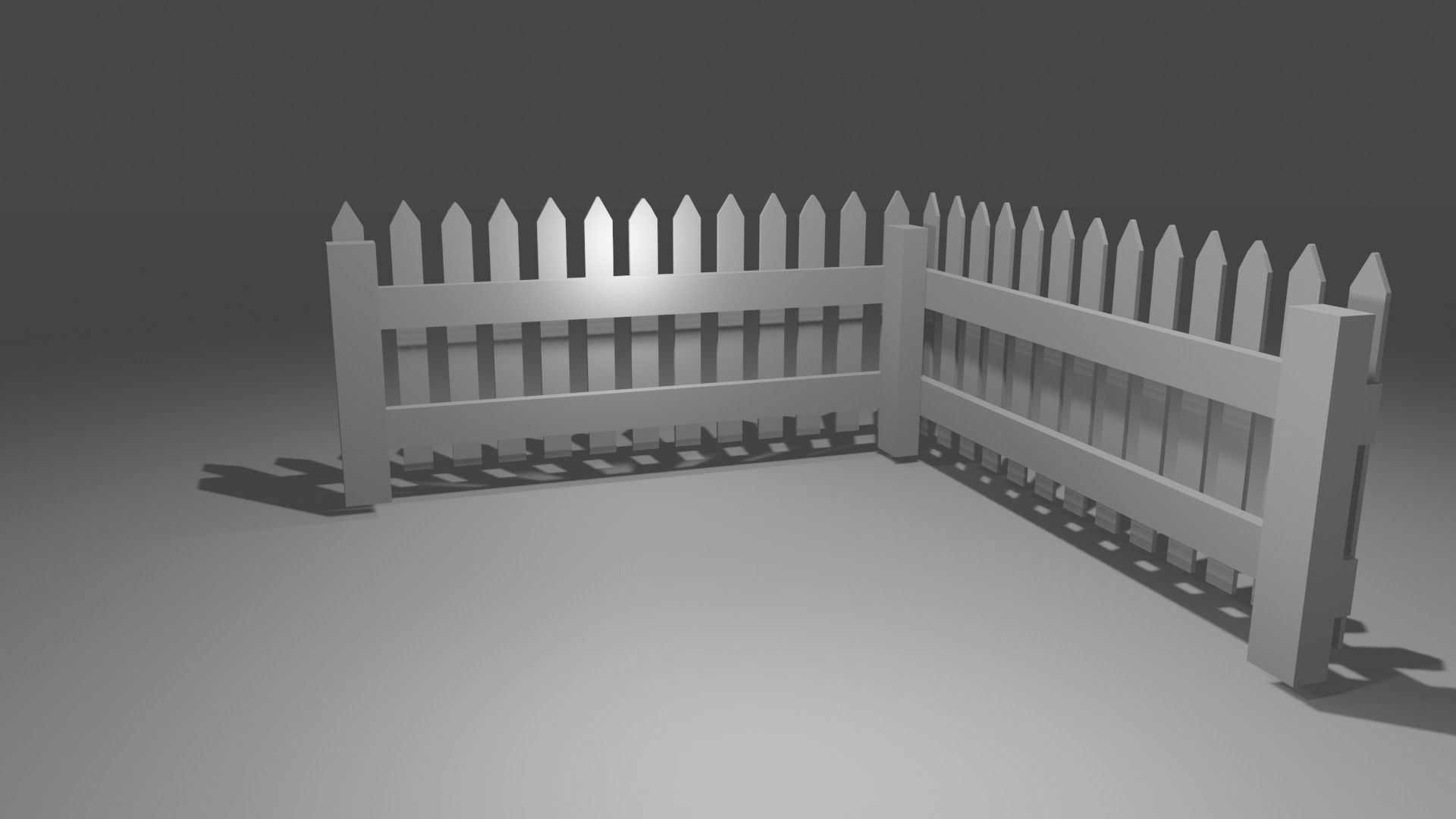 Wood fence lowpoly  Low-poly 3D model_12
