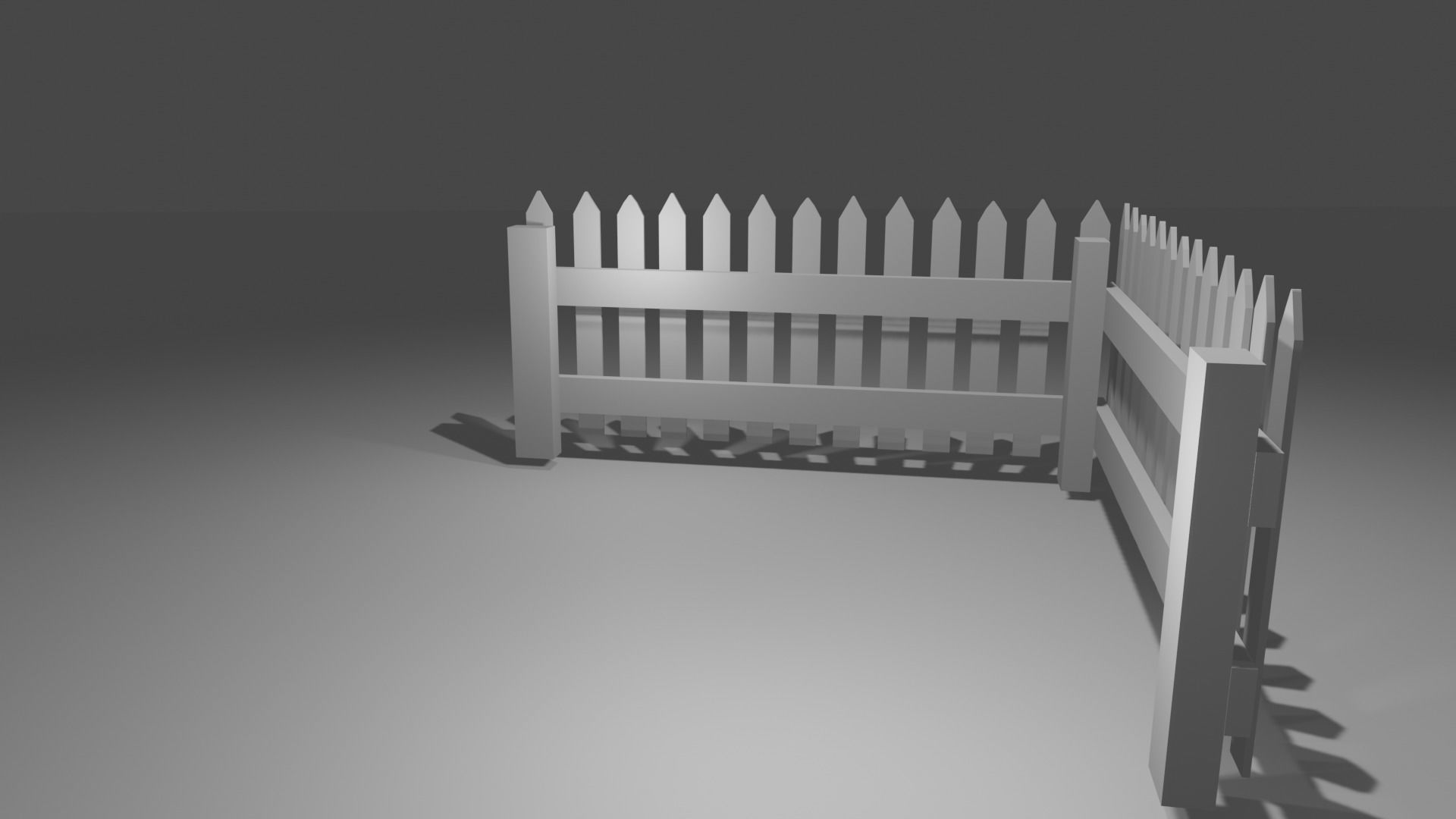 Wood fence lowpoly  Low-poly 3D model_14